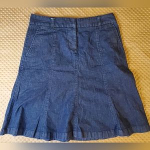 LL Bean Skirt Women's Size 6 Denim Classic Fit Blue